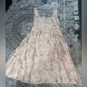 Lulu's Darling Adoration Blush Floral Midi Dress